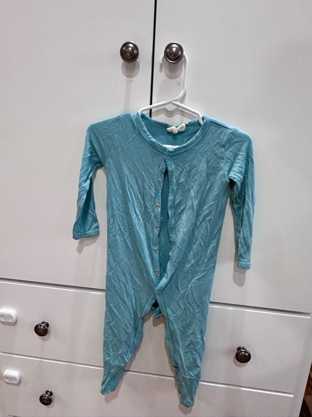 Kyte BABY Teal Snap-Front Long-Sleeve Romper